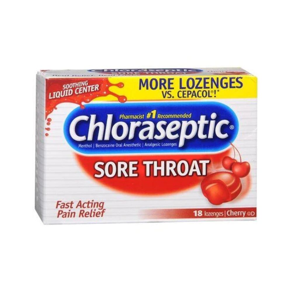 CHLORASEPTIC CHERRY LOZENGES 18'S (1)