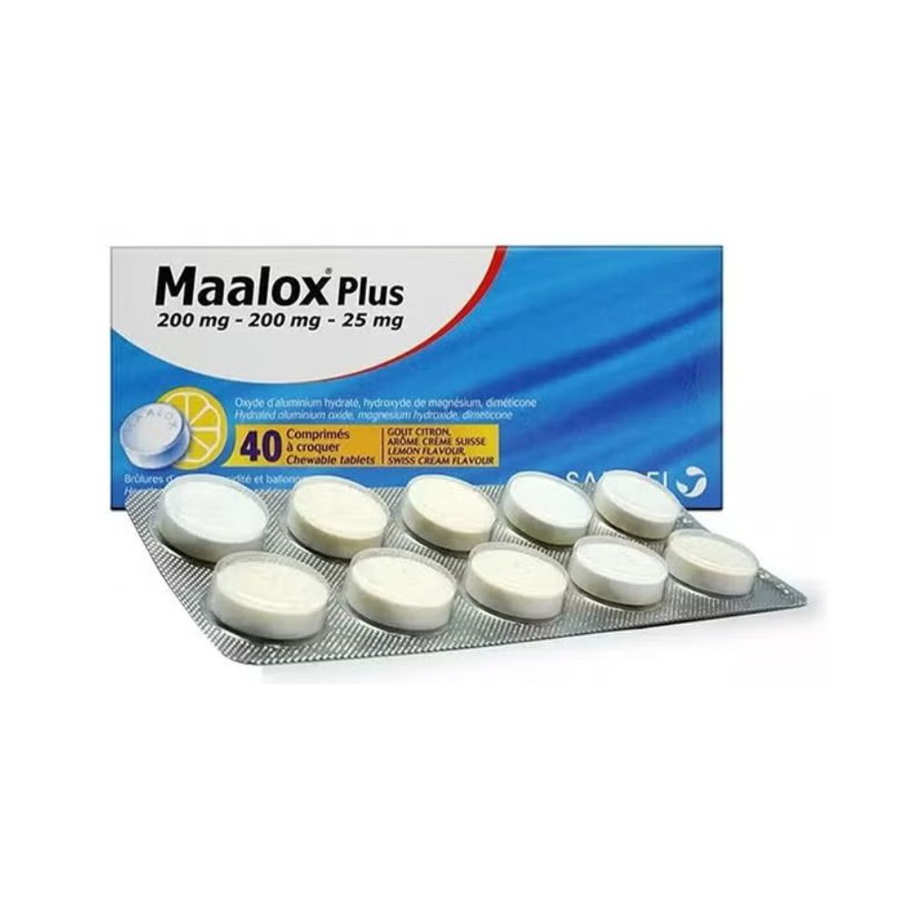 MAALOX PLUS CHEWABLE TABLET, 40'S