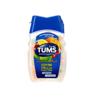 TUMS EXTRA STRENGTH ASSORTED FRUIT 750MG 48'S