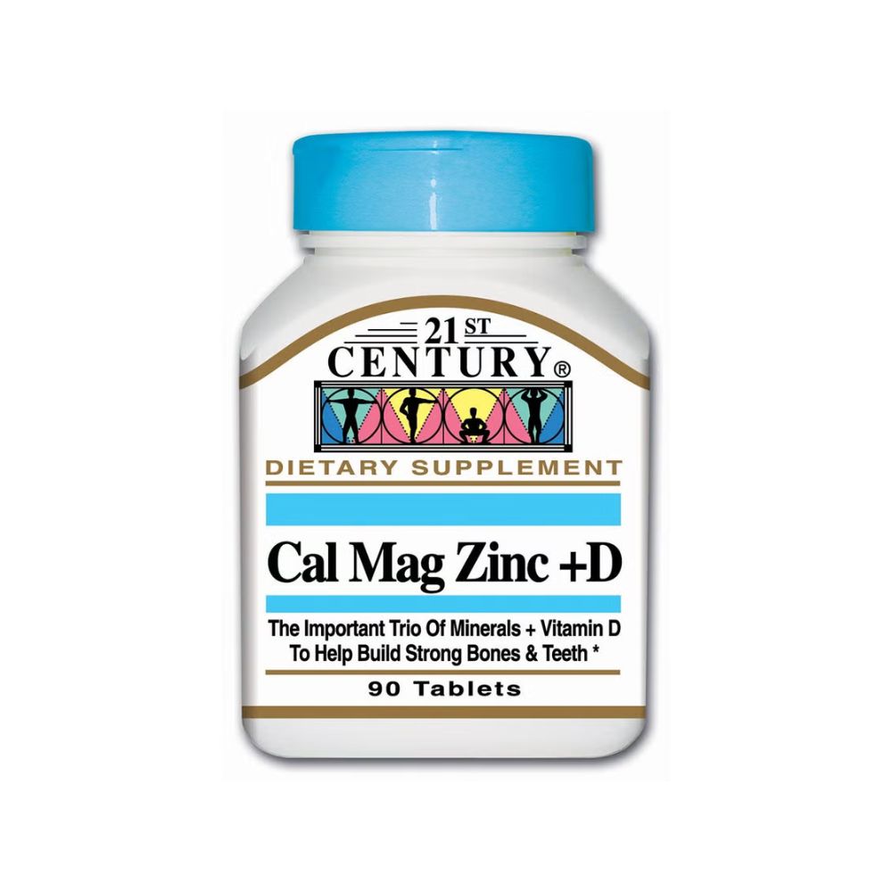 21ST CENTURY CALCIUM, MAGNESIUM, ZINC PLUS VITAMIN D TAB 90'S