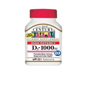 21ST CENTURY VITAMIN D 1000 IU (D3) TABLET 110'S