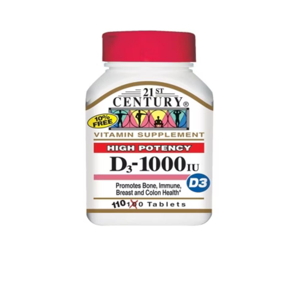 21ST CENTURY VITAMIN D 1000 IU (D3) TABLET 110’S