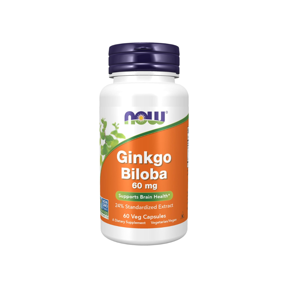 NOW GINKGO BILOBA 60 MG VEG CAPSULE 60'S