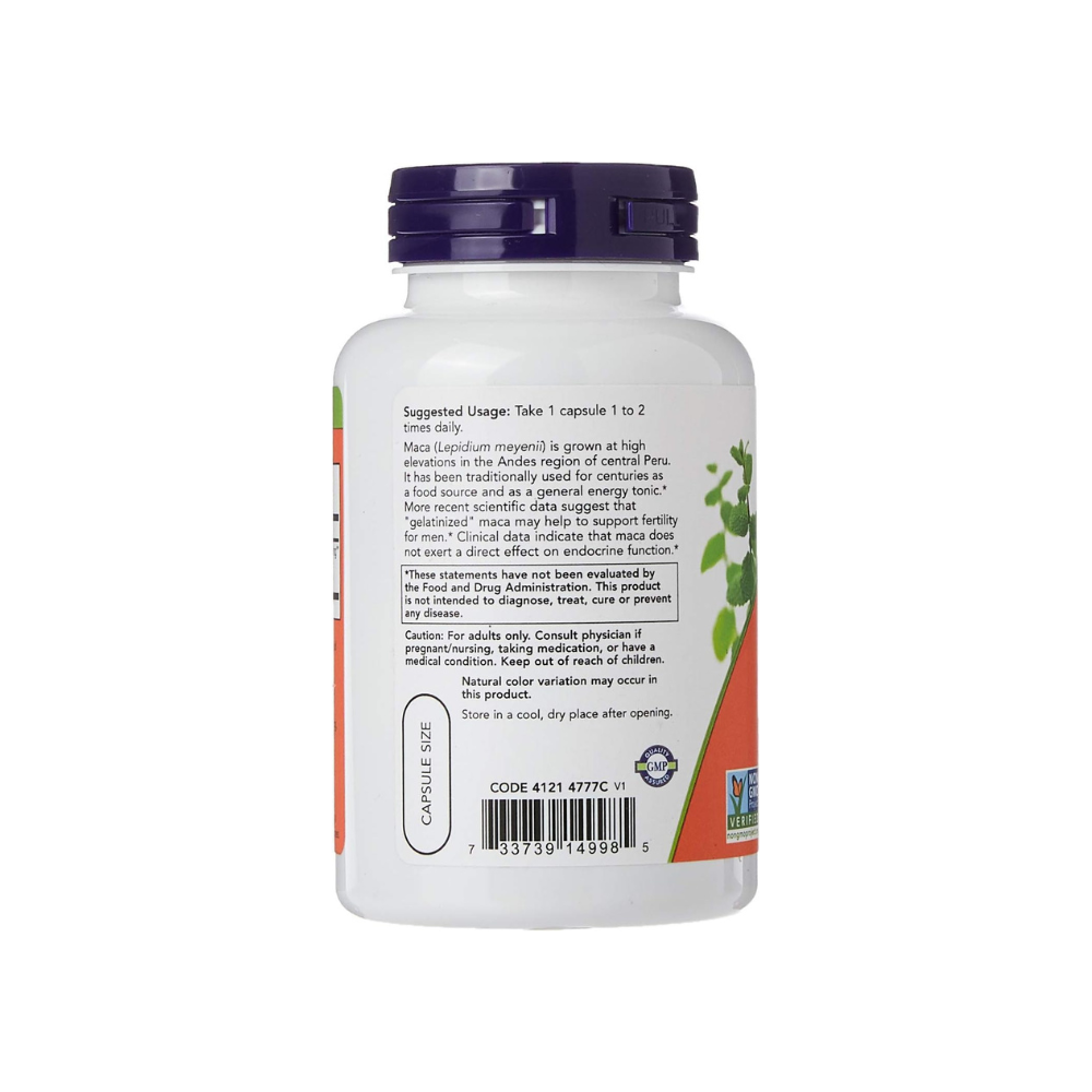 NOW MACA 750 MG VEG CAPSULE 90’S