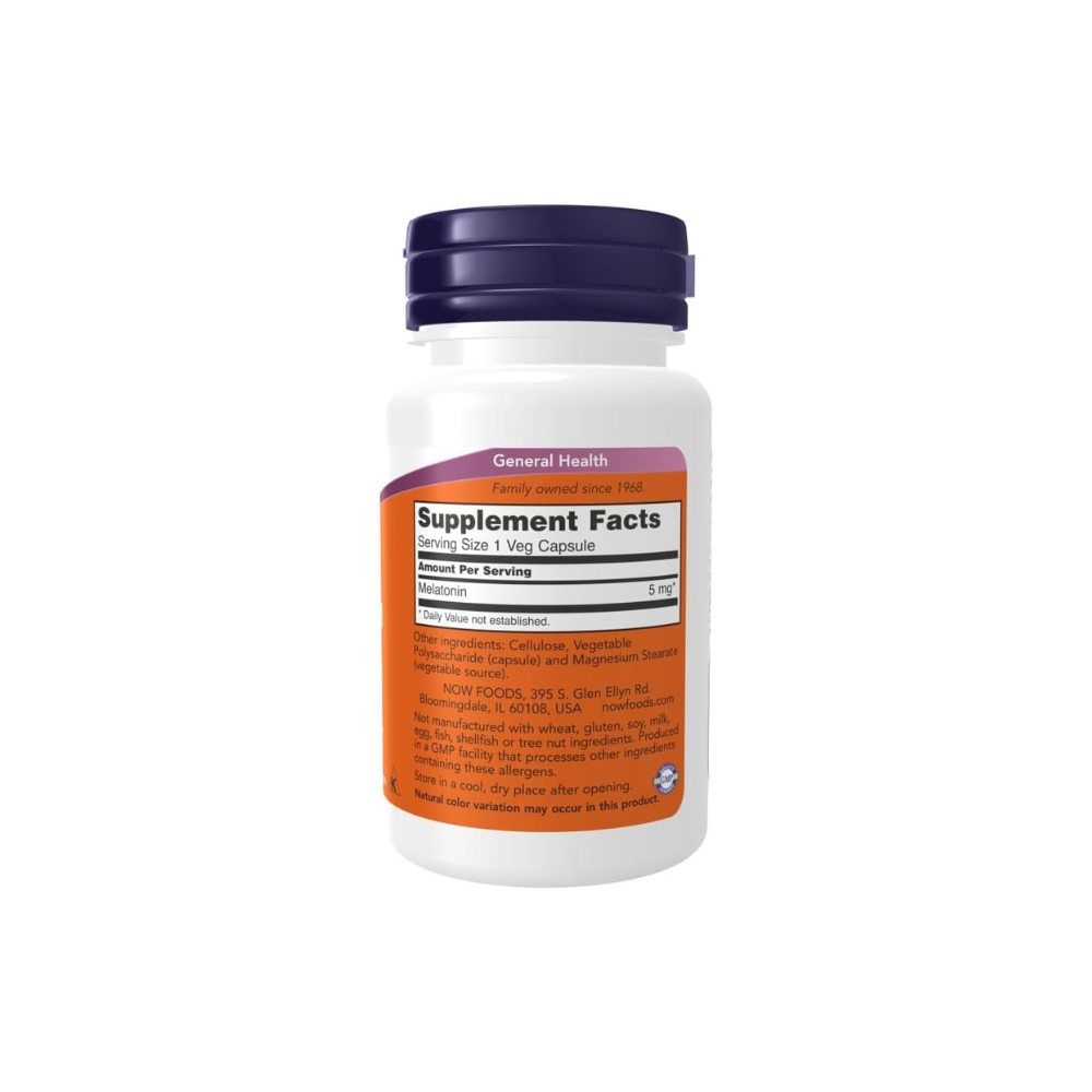 NOW MELATONIN 5 MG CAPSULE 60’S