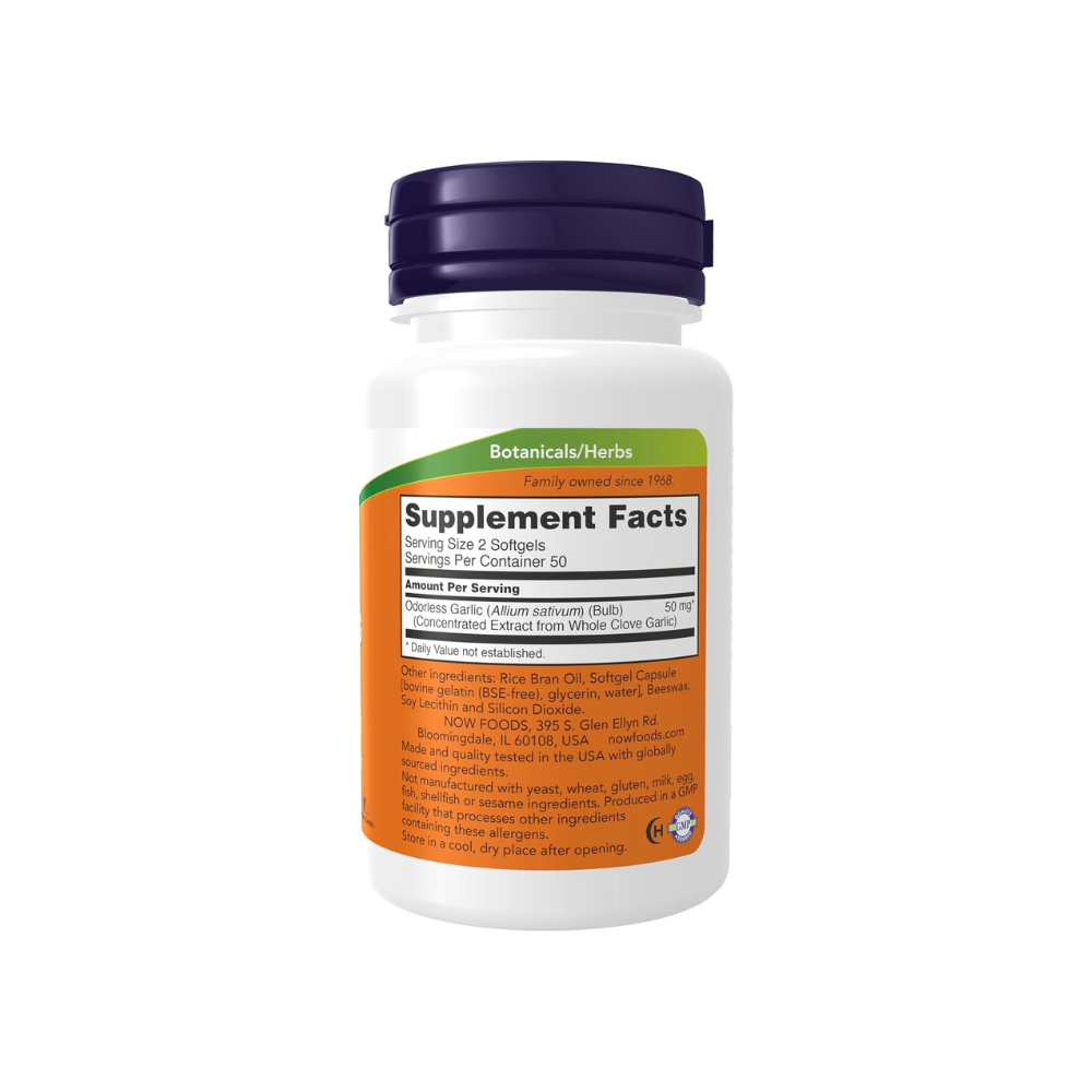 NOW ODORLESS GARLIC SOFTGELS 100’S