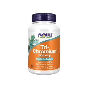 NOW TRI-CHROMIUM 500 MCG + CINNAMON VEG CAPSULE 180'S