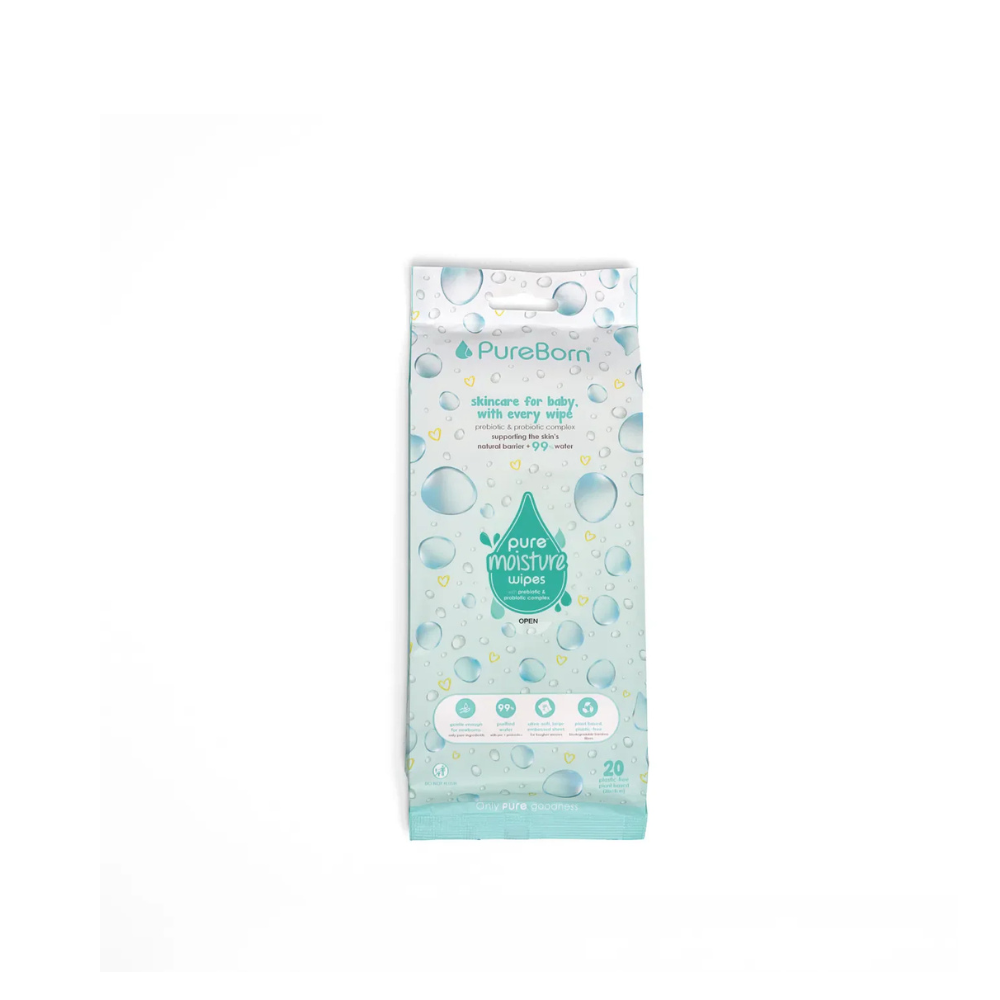 PUREBORN MOISTURE WIPES 20'S