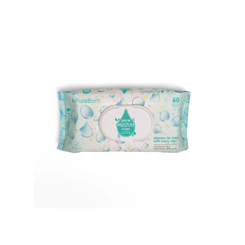 PUREBORN MOISTURE WIPES 60'S