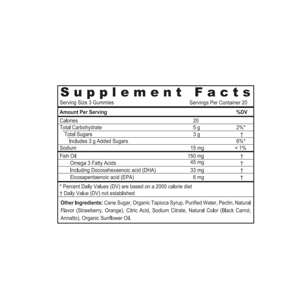 SUNSHINE NUTRITION COOL GUMMIES OMEGA 3+DHA+EPA 60’S (1)