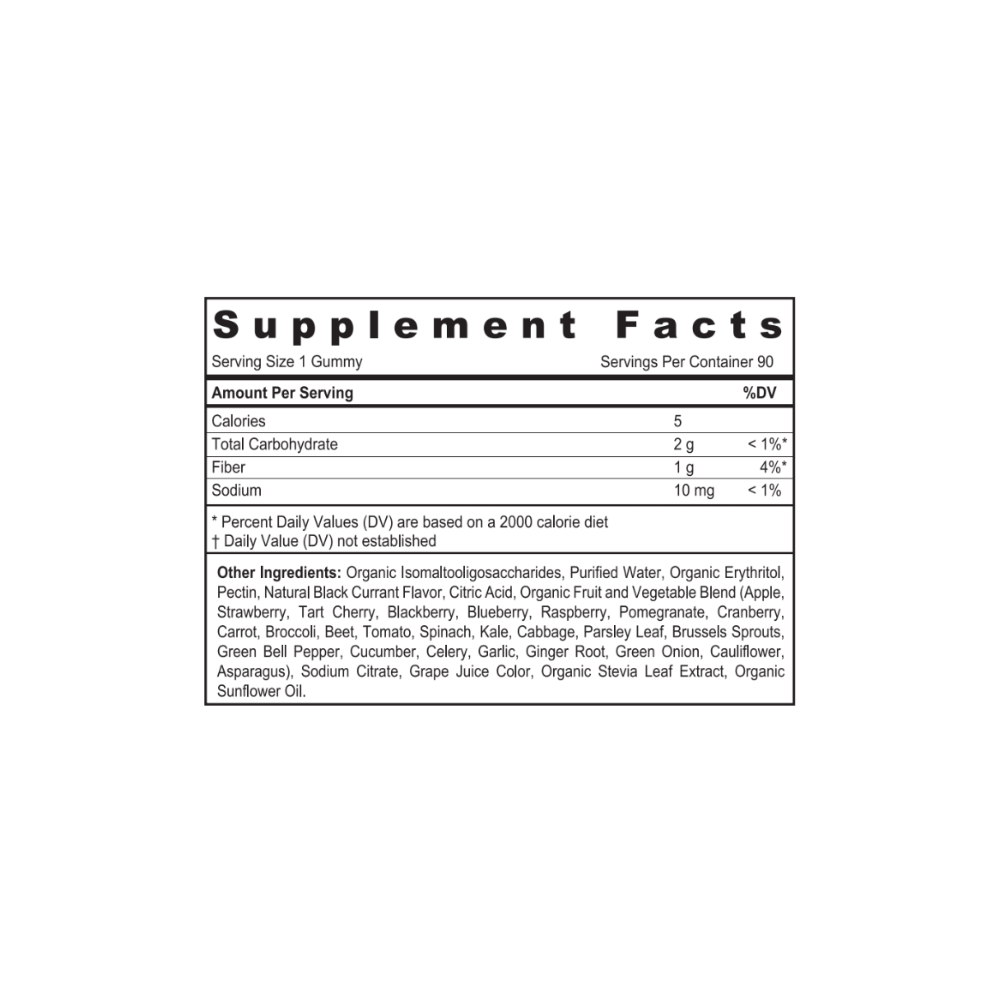 SUNSHINE NUTRITION COOL GUMMIES VEGETABLE & FIBER 90’S (1)