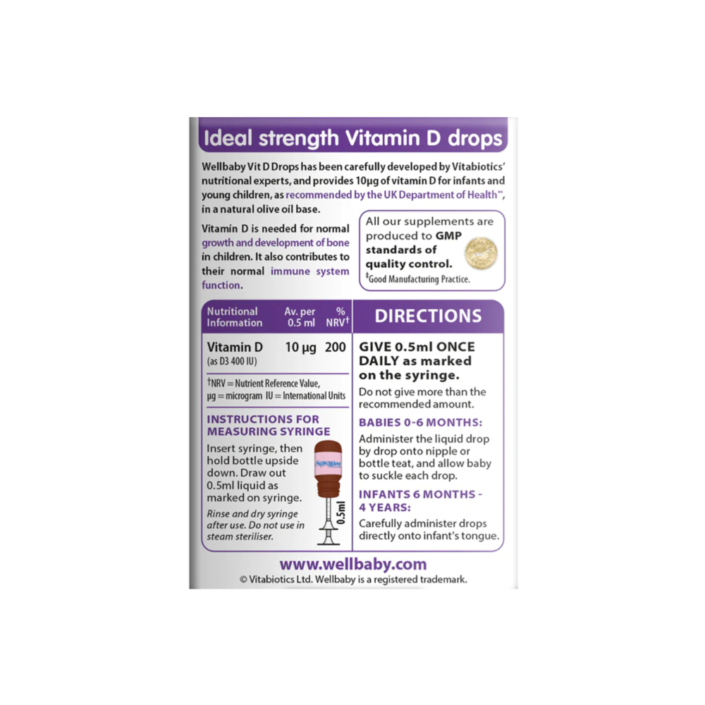 VITABIOTICS WELLBABY VITAMIN D3 DROPS 30ML (1)