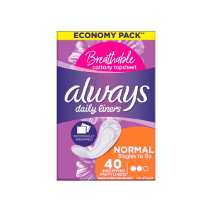 ALWAYS LINERS SINGLES TO GO 40 PADS