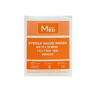 AM GAUZE SWAB STERILE 7.5CM*7.5 CM 50'S