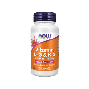 NOW VIT D3 1000IU+K2 45MCG 120'S