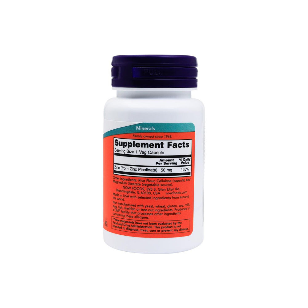 NOW ZINC PICOLINATE 50 MG CAPS 60’S