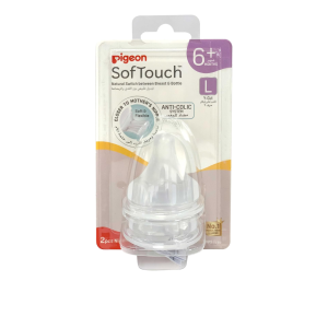 PIGEON SOFTOUCH WIDE NECK NIPPLES (L) 2PCS