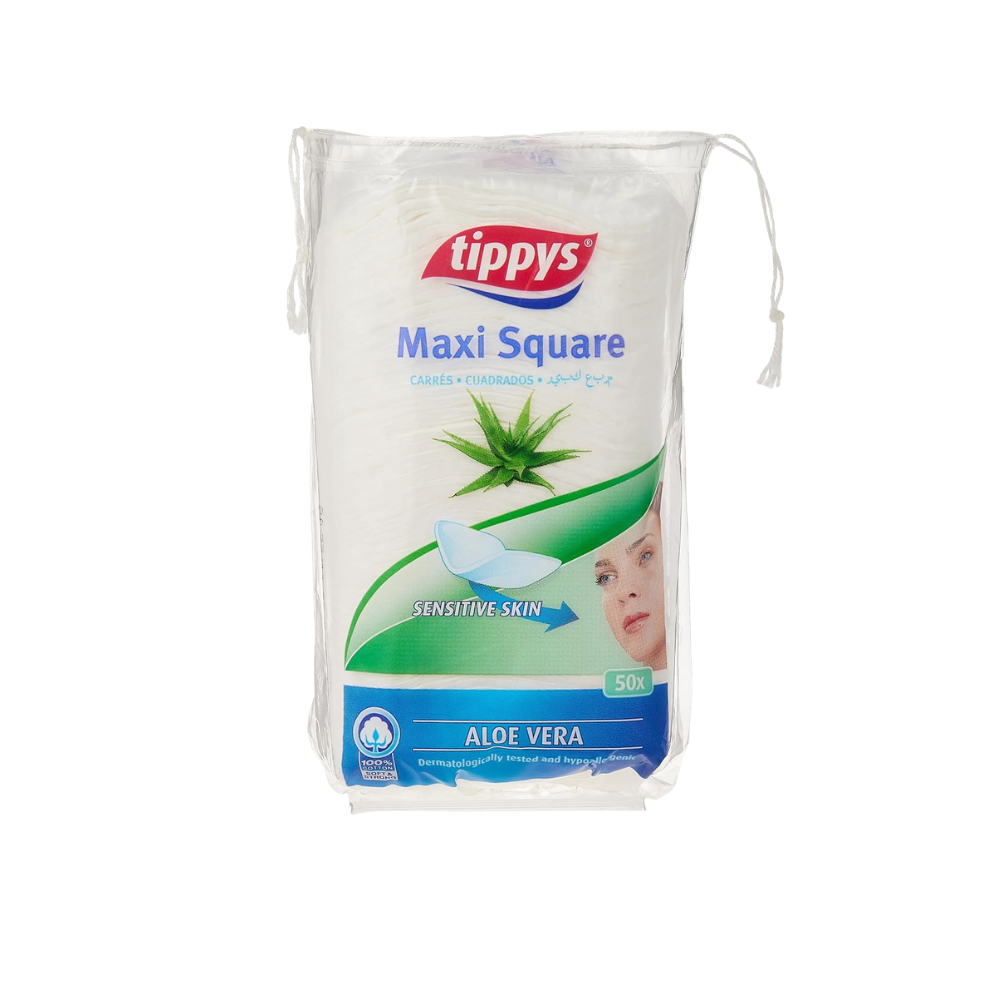 TIPPYS MAXI SQUARE COTTON PADS 50'S
