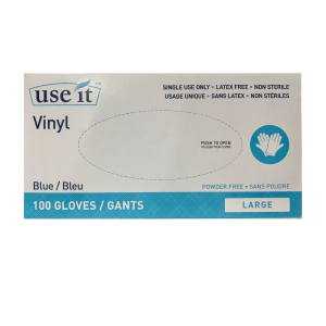 USE IT VINYL GLOVES BLUE 100'S - L