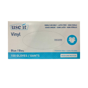 USE IT VINYL GLOVES BLUE 100'S - M
